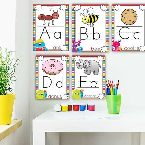 Alphabet Posters For Classroom Free, Alphabet Posters For Classroom, Letter Identification Activities, Monster Classroom, Alphabet Display, Posters For Classroom, Classroom Decor Bundle, Alphabet Posters, Printable Alphabet Letters