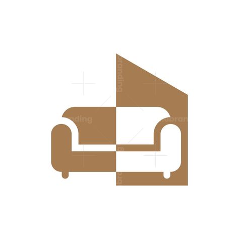 Home Furniture Logo. Simple but smart logo that features a sofa that is contained within a house in an artistic way that uses native space. Suitable for real estate, interior design etc. businesses. Sofa Logo Design Ideas, Sofa Logo Design, Furniture Logo Design Ideas, Logo For Furniture, Furniture Company Logo, Interior Design Company Logo, Sofa Logo, Couch Logo, Furniture Graphic Design