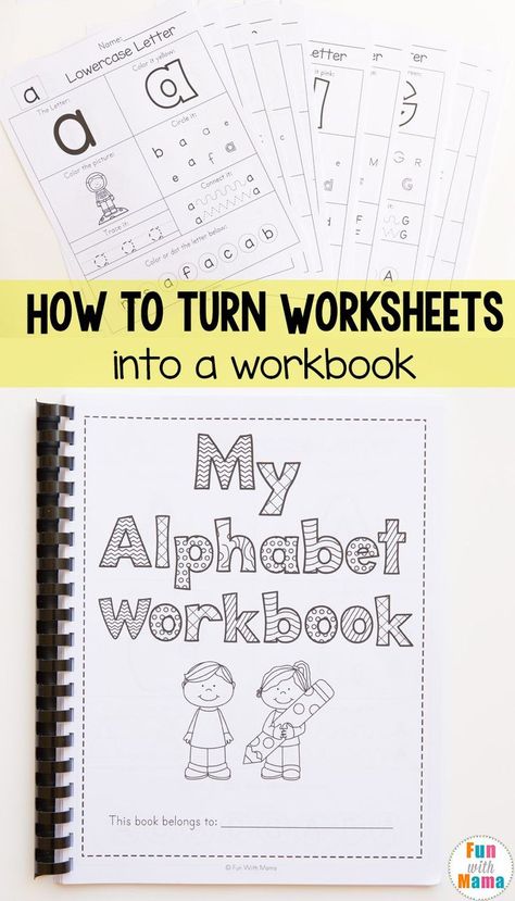 Homeschool Organization How to Bind A Book, How to Make Workbooks from Free Printables, Lesson Plans, How to Bind Books, Turn Pages into Workbooks, Preschool Workbook Ideas Bind A Book, Alphabet Letter Worksheets, Preschool Workbooks, Kindergarten Prep, Kindergarten Lesson Plans, Teaching The Alphabet, Educational Activities For Kids, Alphabet Preschool, Homeschool Organization