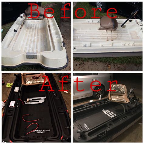 Mini bass boat restoration Bass Boat Restoration, Bass Hunter Boats, Mini Bass Boats, Bass Boat Ideas, Pelican Boats, Pond Boat, Small Pontoon Boats, Boat Diy, Bass Boats