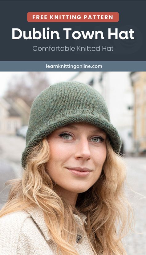 Knitted Hat Tutorial, Knitted Ladies Hats, Knitted Hats Women Free Pattern, Cloche Knitting Pattern Free, Women’s Knitted Hat Patterns, Knitted Hats Women, Fall Hat Knitting Pattern, Knit Hat Patterns Women's, Knitted Ribbed Hat Pattern