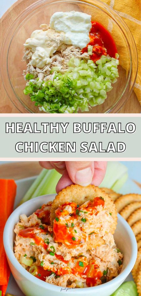 Healthy Buffalo Chicken Salad, Salad High Protein, Chicken Lunch, Buffalo Chicken Salad, Salad For Lunch, Healthy Lunch Snacks, Healthy Lunch Meal Prep, Healthy Buffalo Chicken, Easy Healthy Lunches