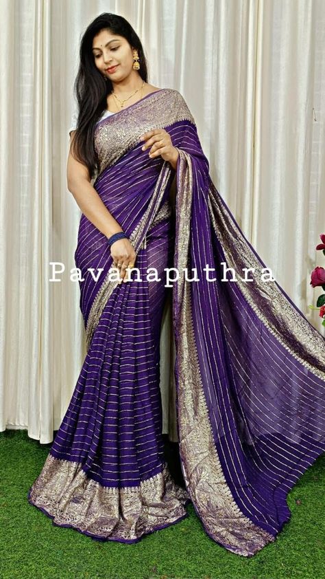 New Dress Design Indian, Simple Frock Design, Lehenga Saree Design, Girls Dresses Diy, Simple Saree Designs, New Saree Designs, Pure Georgette Sarees, Silk Sarees With Price