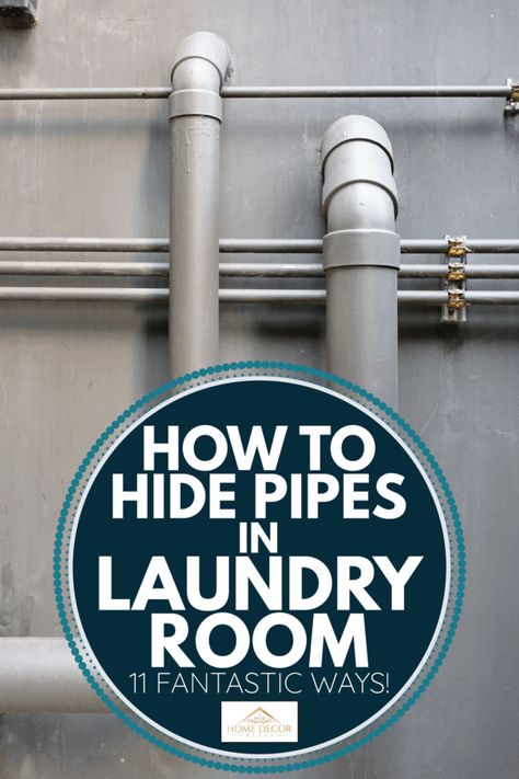 How To Hide Pipes In Laundry Room [11 Fantastic Ways!] - Home Decor Bliss Cabinet To Hide Pipes, Hide Plumbing In Laundry Room, Hiding Water Hookup In Laundry Room, How To Hide Utilities In Basement, Cinder Block Laundry Room, Hiding Basement Plumbing, Hide Water Lines In Laundry Room, Hide Water Softener Laundry Rooms, Furnace Laundry Room Ideas