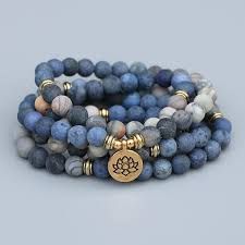 Best Mantra for 2021 Blue Stone Bracelet, Wrap Armband, Lotus Bracelet, Mala Beads Bracelet, Meditation Bracelet, Bracelet Pandora, 108 Mala Beads, Yoga Bracelet, Mala Bracelet