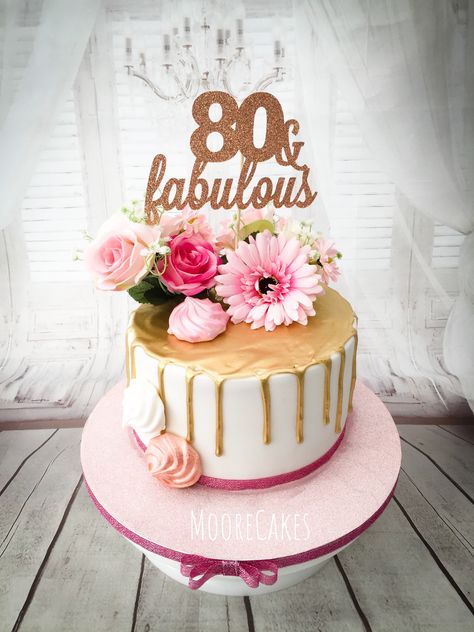 80th Gold drip Birthday Cake 80th Cake Ideas, 80 Birthday Cake Woman Design, Ladies 80th Birthday Cake, 80th Bday Cake For Women, Cake Ideas For 90th Birthday, 80th Birthday Cake For Women Mom, 80th Birthday Cake For Women Elegant, 80th Birthday Cake For Grandma For Women, 80 Birthday Cake Grandma