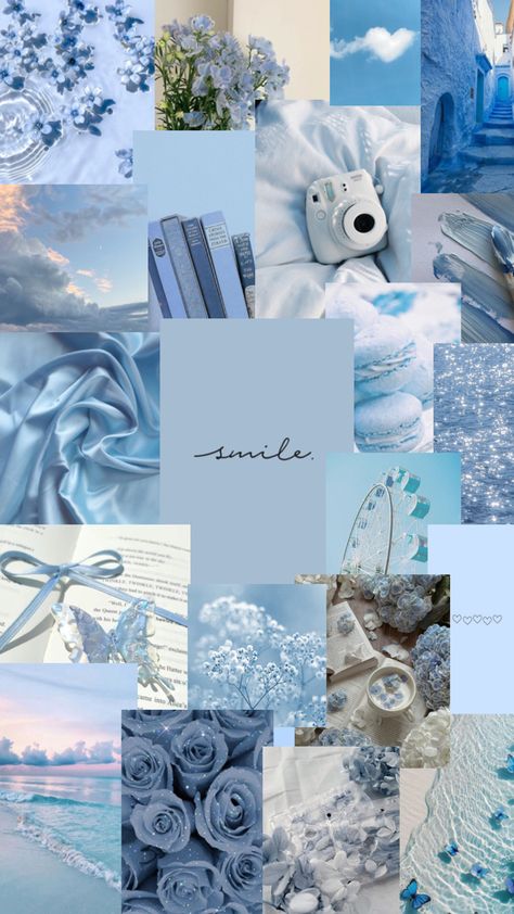 Light Blue Book Aesthetic, Blue Colour Aesthetic Wallpaper, Blue Cottage Core Wallpaper, Preppy Light Blue Wallpaper, Bleu Ciel Aesthetic, Cute Wallpapers For School, Color Asthetic Picture, Baby Blue Wallpaper Iphone Aesthetic, Blue Aesthetic Pictures For Wall Collage