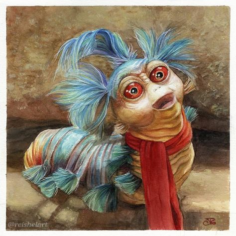 William the Worm from Labyrinth Worm From Labyrinth, Labyrinth, Beautiful Art, Moose Art, Sketch Book, Animals, Art