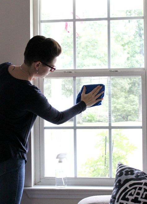 Why You Should Use DIY Glass Cleaner - Lela Burris Diy Interior Storm Windows, Interior Storm Windows, Diy Glass Cleaner, Drafty Windows, Glazed Windows, Window Inserts, House Maintenance, Storm Windows, Double Hung Windows