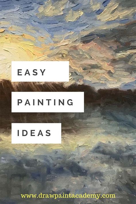 Subjects To Paint, Easy Oil Painting Ideas For Beginners, Easy Painting Ideas For Beginners, Easy Canvas Painting Ideas, Simple Oil Painting, Canvas Painting Ideas For Beginners, Oil Painting For Beginners, Painting Water, Art Advice