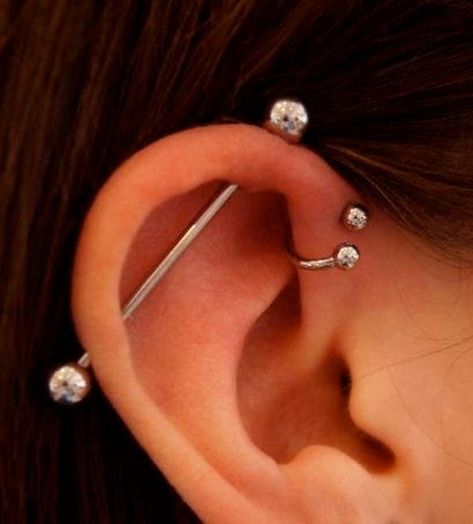 Upper Ear Earrings, Upper Ear Piercing, Piercing Conch, Tragus Daith, Helix Piercings, Tragus Jewelry, Ear Piercings Cartilage, Industrial Barbell, Dermal Piercing