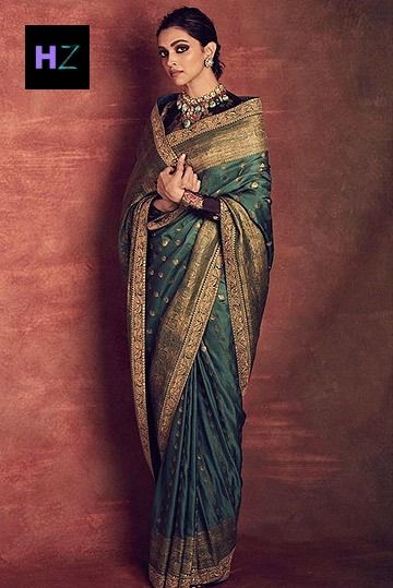 Recreate Deepika Padukone's Look In Green Sabyasachi Saree For Your BFF's Reception Royal Saree Look For Wedding, Royal Saree Look, Deepika Padukone Saree, Trending Sarees, Durga Pooja, Sabyasachi Sarees, Saree Draping Styles, Indian Sari Dress, Deepika Padukone Style