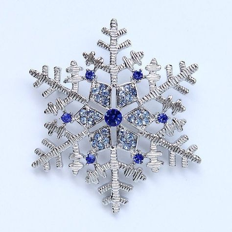 Beautiful crystal blue Snowflake brooch jewelry embellishment, which can be used for your DIY project - your Blue Christmas project, winter wedding broach bouquet, ring pillow, invitations, garter, necklace, cake decorations, Frozen Elsa party event decor, crafts, scrap booking and much more. Perfect for your winter wedding! Size: 2 inch wide 2 inches high Stones color: Royal blue, sky blue Metal: Silver plated This blue rhinestone broach can be ordered with pin in the back to add to wedding gow Christmas Winter Wedding, Diy Corsage, Blue Winter Wedding, Snowflake Brooch, Bridesmaid Sash, Silver Christmas Decorations, Winter Wedding Bouquet, Something Blue Wedding, Wedding Brooch