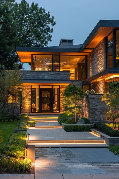 13 Secrets To A Stunning Rustic Modern Exterior for Your Home - DreamyHomeStyle Contemporary Modern House Exterior, Rustic House Design Exterior, Mixed Material House Exterior, Rustic Contemporary Home Exterior, Beautiful Homes Exterior Modern, Cabin House Exterior, Modern Rustic House Exterior, Rustic Modern Exterior, Modern Rustic Exterior