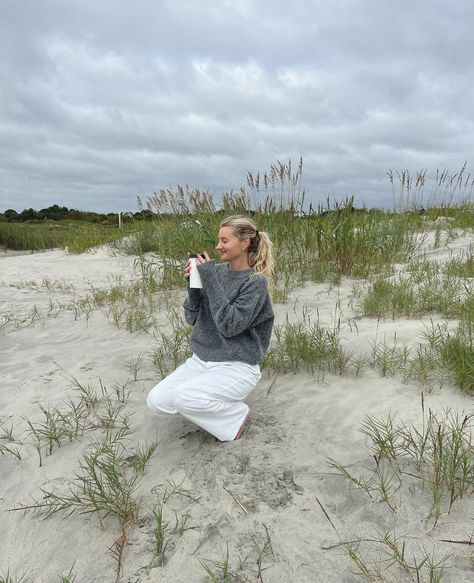 Cozy mornings at the beach☕️🧦☁️🌊 Parker Sweater now available! #falloutfit #falloutfitinspo #fallfashion #trendyoutfits #pinterestaesthetic Comfy Beach Pictures, Beach Winter Aesthetic, Winter Beach Aesthetic, Beach Aesthetic Outfits, Cozy Mornings, Fall Break, Beach Pics, Cold Weather Outfits, Winter Aesthetic