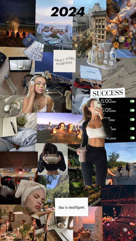 2024 vision board ♡ #2024 #goals #aesthetic 2024 Inspiration Board, Ted Talk Vision Board, Vision Board Summer Aesthetic, Beauty Vision Board Pictures, Beauty Goals Vision Board, Life Inspo Board, 2024 Dream Board, That Girl Vision Board, Vision Board 2024