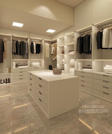 Dressing Room Island, Island With Drawers, Shoes In Closet, Closet Design Plans, Feel Photo, Overhead Light, Walking Closet, Dream Closet Design, Closet Design Layout