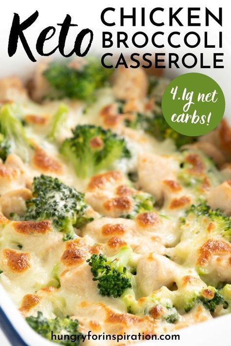 Eating a healthy meal that's also delicious can sometimes seem like an impossible task - but not anymore, thanks to this creamy keto chicken & broccoli casserole! It is easy to prepare, family-friendly, super delicious and of course it's also low carb and ketogenic with only 4.1g net carbs per serving! Keto Chicken Broccoli Casserole, Keto Chicken Broccoli, Keto Savory, Law Carb, Keto Casseroles, Keto Recipes Ketogenic, Low Carb Casseroles, Chicken Broccoli Casserole, Keto Ideas