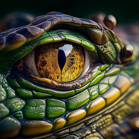 Oeil D'alligator Crocodile Encadré Par D... | Premium Photo #Freepik #photo #tortue #crocodile #boa #alligator Animal Eye Close Up, Crocodile Eye Tattoo, Animal Eyes Close Up, Alligator Photo, Alligator Eyes, Animal Foto, Reptile Eyes, Photo Oeil, Crocodile Art