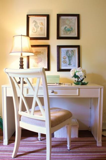 Monroe Bisque-Good warm neutral. Looks more yellow here because of the lamp, but might be a good central color for dining room or study. Morning Room Ideas, Yellow Paint Colors, Traditional Home Office, Interior Decorating Tips, Yellow Interior, Traditional Interior, Small Wall, Kitchen Colors, Benjamin Moore