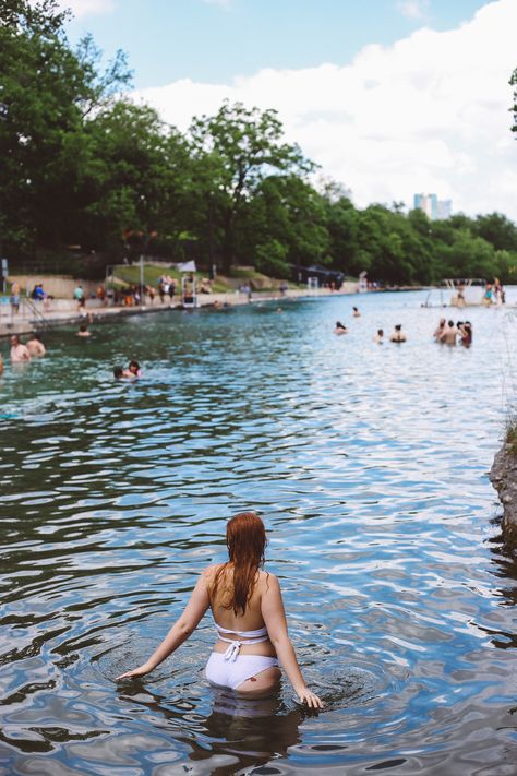 Barton Springs, Austin, Texas. The perfect place to cool off and swim in the summer! Wearing a wrap white bikini from Aerie. Learn more here: http://whimsysoul.com/ultimate-austin-travel-guide/ Austin Texas Bachelorette Party, Austin Texas Bachelorette, Texas Bachelorette Party, Water Places, Texas Bachelorette, Caddo Lake State Park, Pedernales Falls State Park, Texas Swimming Holes, Austin Bachelorette