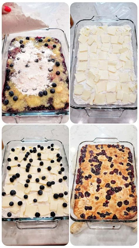 Diet Deserts, Dump Desserts, Blueberry Dump Cake, Blueberry Dump Cake Recipes, Cherry Dump Cake Recipe, Carrot Desserts, Week Meals, Homemade Strawberry Ice Cream, Blueberry Dump Cakes