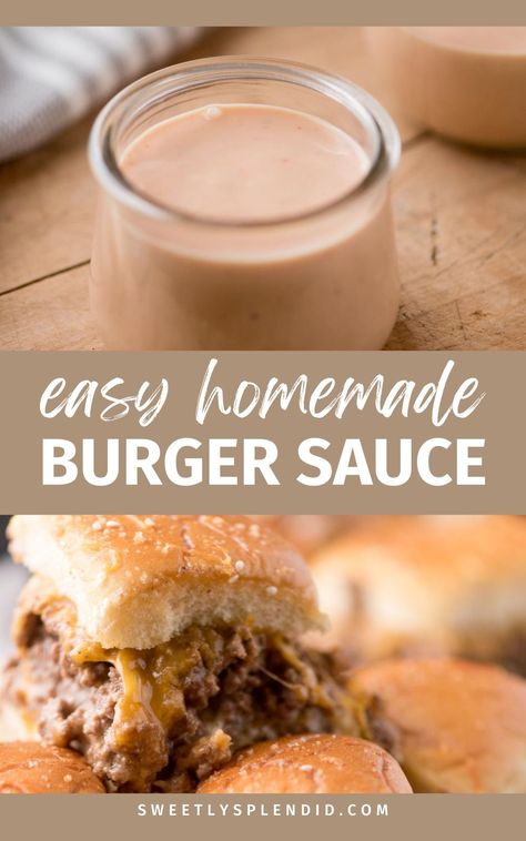 "Enhance the flavor of your burgers with our Homemade Burger Sauce recipe! Easy to make and inspired by the Big Mac, this ultimate sauce with mayo, pickles, and ketchup is a delicious addition to your homemade creations." Easy Burger Sauce, Good Burger Sauce Recipe, Sauce For Burgers, Homemade Burger Sauce, Salsa Dip Recipe, Burger Sauce Recipe, Big Mac Burger, Best Burger Sauce, Mac Burger