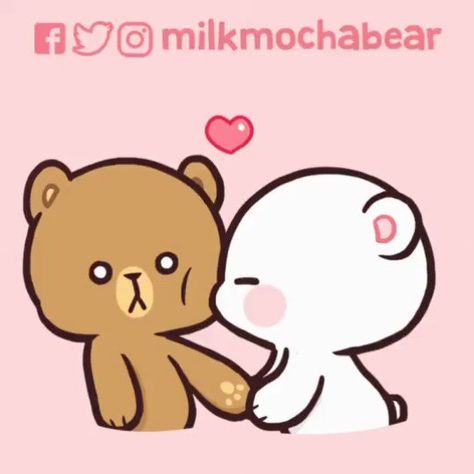 Milk & Mocha on Twitter: "Milk's kiss version 1 : ON CHEEK ❤ Is this one of your fave gif? 😍 #milkmochabear #milkandmocha… " Kiss On Cheek, Cartoon Kiss, Milk Mocha Bear, Kissing Drawing, Milk Mocha, Mocha Bear, Teddy Pictures, Cheek Kiss, Animiertes Gif