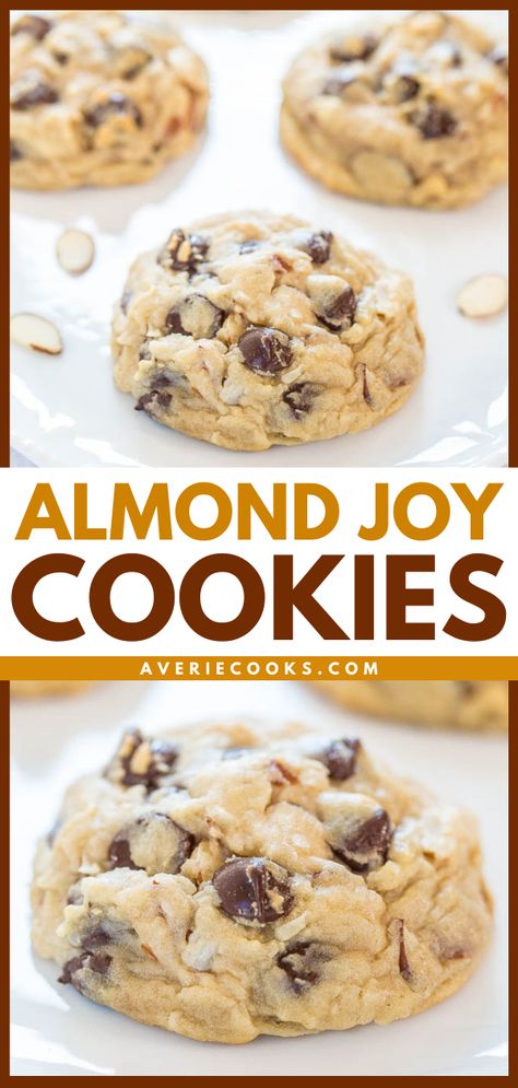 Cookies With Almonds In Them, Recipes Using Ground Almonds, What To Make With Almonds, Recipe For Almond Joy Cookies, Fast Cookies, Coconut Almond Cookies, Almond Joy Candy Bars, Almond Joy Candy, Coconut Almonds