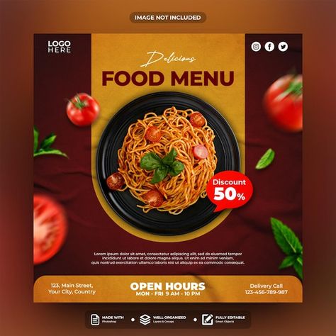 Food Offers Poster, Burger Social Media Post Design, Food Posters Design, Food Graphic Design Social Media, Food Creatives Social Media, Food Creative Post, Food Poster Design Graphics, Restaurant Social Media Design, Food Design Poster