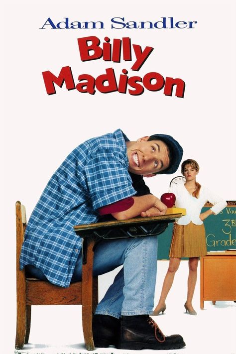 BILLY MADISON: 1995 Billy Madison Back To School Movies, Back To School Movie, School Movies, Adam Sandler Movies, Movies For Kids, Top Rated Movies, Billy Madison, Tv Series To Watch, Cinema Posters