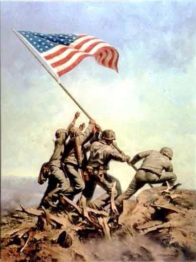 Iwo Jima Flag, Punisher Artwork, History Repeats Itself, Battle Of Iwo Jima, Patriotic Pictures, Iwo Jima, Military Artwork, I Love America, Combat Art