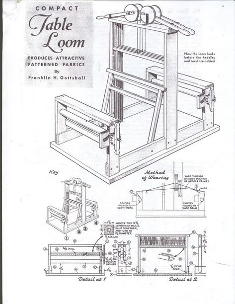 Weaving Loom Plan Loom Plans, Weaving Loom For Sale, Fabric Loom, Nikon Camera Tips, Geodesic Dome Greenhouse, Table Loom, Plan Table, Dome Greenhouse, Steam Engine Model