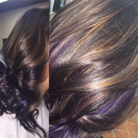 Purple with baylage Purple Hair Color Ideas For Brunettes, Baylage Hair, 2016 Hair, Pony Hairstyles, Blue Black Hair, Pretty Hurts, Hair Color Purple, Short Straight Hair, White Swan