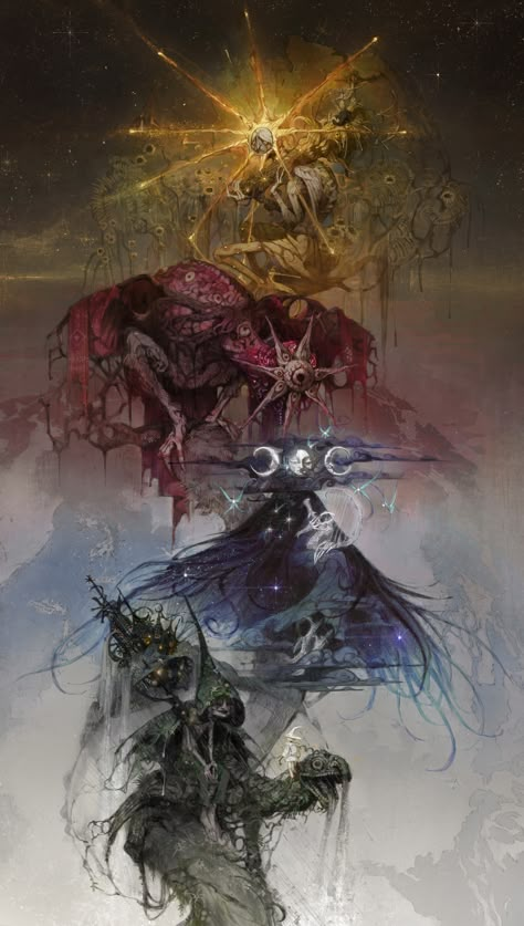 Fantasy Gods Art, The Art Showcase, Lovecraftian Horror, Art Showcase, Cosmic Horror, 다크 판타지, Bloodborne, Dnd Art, Fantasy Creatures Art