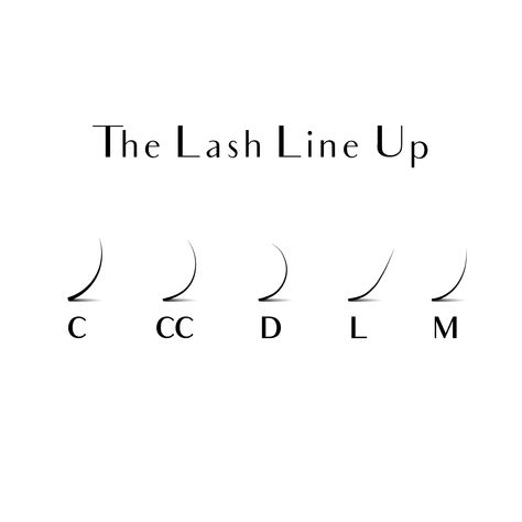 Different Lash Curls, Lash Curl Chart, Lash Brand Name Ideas, Lash Company Name Ideas, Lash Page Aesthetic, Lash Business Names Ideas, Lash Artist Aesthetic, Lashes Logo Design, Lash Logo Ideas