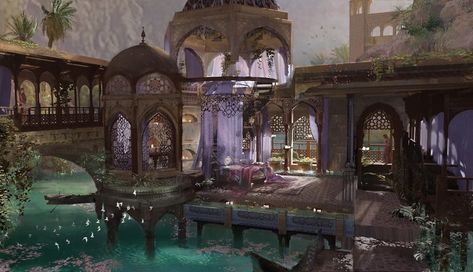 ArtStation - ancient palace bedroom Middle Eastern Palace, Middle East Interior, Palace Bedroom, Arabian Palace, Ancient Palace, Middle Eastern Style, Palace Interior, Character And Setting, First Then