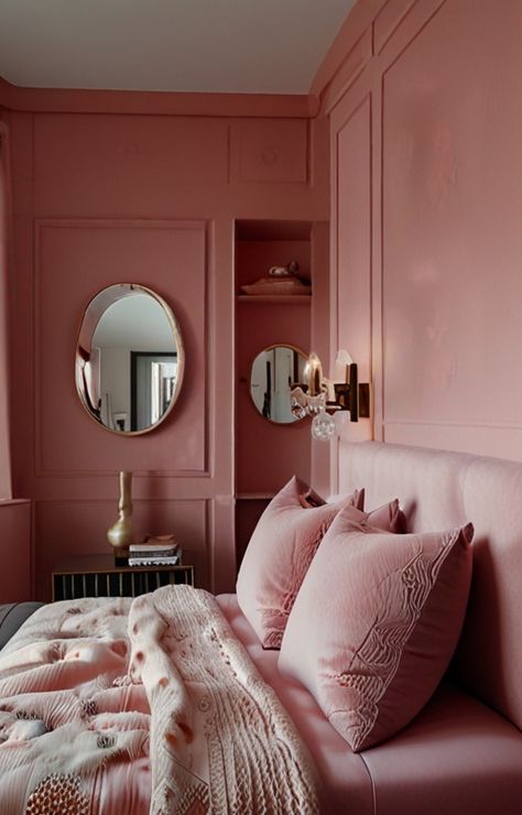 113+ Beautiful Pink Bedroom Ideas Pink On Pink Bedroom, Pink Colour Scheme Bedroom, Old Rose Bedroom Ideas, Pink Velvet Bedroom, Dark Pink Bedroom Walls, Small Bohemian Bedroom Ideas, Peach And Pink Bedroom, Rustic Pink Bedroom, Pink Bed Frame Bedroom Ideas