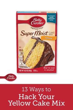 From cinnamon rolls to doughnuts—and every cookie, cupcake and bar in-between—Betty Crocker Yellow Cake Mix can be used to bake just about anything. Recipes That Use Yellow Cake, Ideas For Yellow Cake Mix Recipes For, Golden Yellow Cake Mix Recipes, Bettycrocker Cake Mix Recipes, Cake Mix Deserts Easy, Butter Recipe Cake Mix Recipes, Doctored Up Yellow Cake Mix Recipes, Yellow Cake Mix Hacks Boxes Recipe, Betty Crocker Bundt Cake Recipes