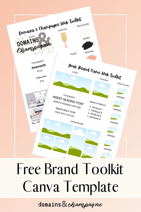 This DIY Canva one-page template will help you build a cheat sheet for your website or blog's branding. Add a mood board, typography, web colors, your logo, and your site's favicon. Once you're done, you can export it as a PDF and have it as a reference printable. This toolkit will help your brand and design be consistent. Learn Typography, Sales Enablement, Tech Tricks, Diy Graphic Design, Meal Planner Printable Free, Brand Board Template, Canva Hacks, Daily Planner Printables Free, Free Wedding Planner