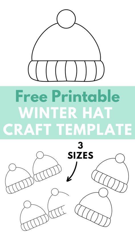 free printable winter hat craft templates to download Free Hat Template, Snow Hat Template Free Printable, Winter Hats Template Free Printable, Snow Hat Craft, Printable Hats For Kids, Hat And Mittens Craft Preschool, Winter Hat Coloring Page, Printable Hat Template, Mittens Crafts For Toddlers