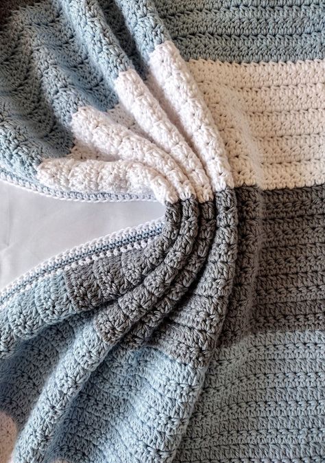 Avery Baby Blanket - Easy Crochet Blanket Pattern, Pretty Blankets, Striped Baby Blanket, Beautiful Baby Blanket, Crochet Blanket Pattern Easy, Handmade Baby Blankets, Easy Crochet Blanket, Crochet Blanket Pattern, Boy Blankets