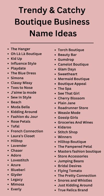 280+ Trendy & Catchy Boutique Business Name Ideas 2023 | Daily Wishes Bussines Ideas Names, Names For Business Fashion, Fashion Design Name Idea, Fashion Designer Name Ideas, Women Botique Names, Names For Clothing Brand Ideas, Aesthetic Names For Clothing Business, Bracelets Business Names, Boutique Name Ideas Unique