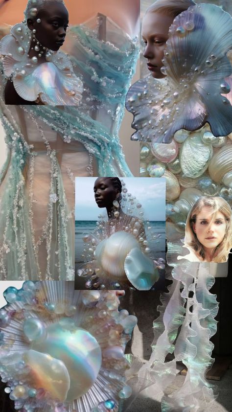 mermaid core moodborad Water Inspired Fashion Mood Board, Sea Queen Aesthetic, Modern Mermaid Aesthetic, Mermaid Ballerina, Mermaid Theme Wedding, Victorian Mermaid, Siren Top, Portfolio Moodboard, Gothic Mermaid