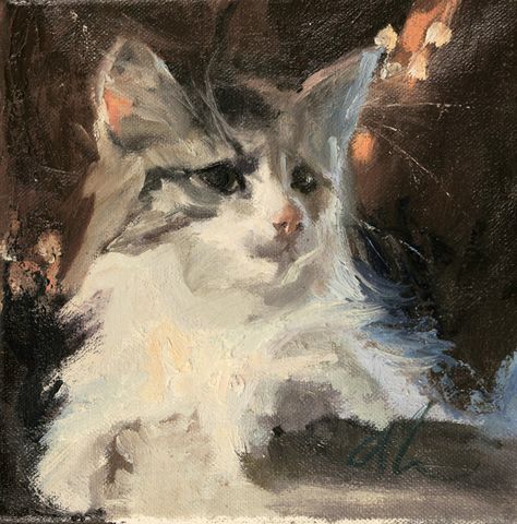 Midnight Red | C.M. Cooper ~ American Impressionist painter | Tutt'Art@ | Pittura * Scultura * Poesia * Musica | Kim Haskins, Midnight Red, Great Cat, Impressionist Paintings, Arte Fantasy, Cat Portraits, Cat Painting, Cat Drawing, Original Fine Art