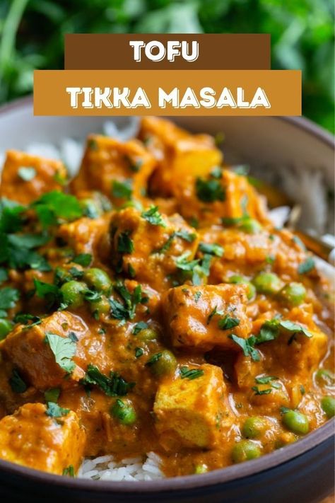 Tofu Tikka Masala, Tofu Tikka, Easy Vegetarian Meals, Vegan Tikka Masala, Indian Masala, Tofu Curry, Vegan Indian Recipes, Tikka Masala Recipe, Tofu Dishes