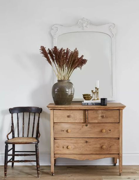 We talked to two interior designers to find out how to score the antique farmhouse look. Here, 23 antique farmhouse décor ideas they recommend trying. Nesting Tables Decor Ideas, Bleached Furniture, Dresser Restoration, 2023 Bedroom, Nz House, Wood Nesting Tables, Old Bed Frames, Antique Farmhouse Decor, Country Style Interiors