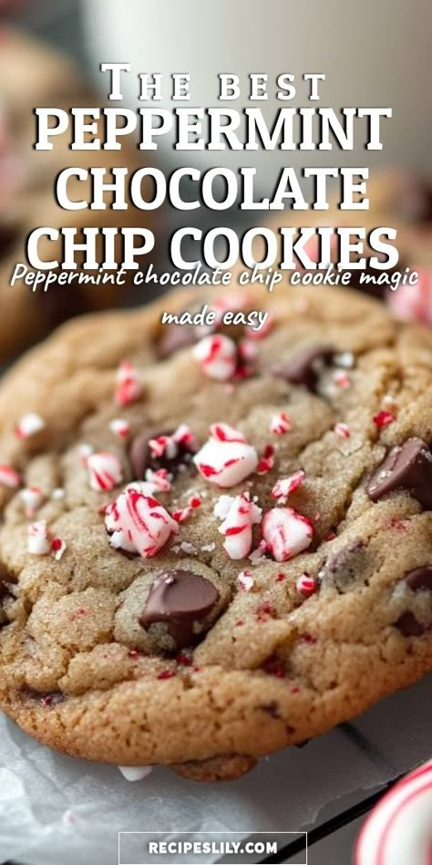 I’m so excited to share my favorite peppermint chocolate chip cookies! They’re soft, chewy, and bursting with peppermint flavor. Perfect for the holidays or any time you want to enjoy a delicious, festive treat! These cookies are super easy to make and will definitely impress your friends and family. Try this magical recipe today! Peppermint Chocolate Chip Cookies Recipe, Peppermint Chip Cookies, Chocolate Chip Peppermint Cookies, Peppermint Hot Cocoa Cookies, Peppermint Chocolate Chip Cookies, Peppermint Recipes, Toll House Chocolate Chip, Hot Cocoa Cookies, Peppermint Hot Cocoa