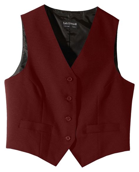 Edwards 7490 Women�s V-Neck Economy Essential Polyester Vest Cheap Red Women's Vest, Luxury Fitted Red Vest, Luxury Red Fitted Vest, Luxury Fitted Vest For Cosplay, Vampire Vest Women, Luxury Winter Formal Vest, Luxury Fitted Gothic Vest, Affordable Red Sleeveless Vest, Yelenas Vest