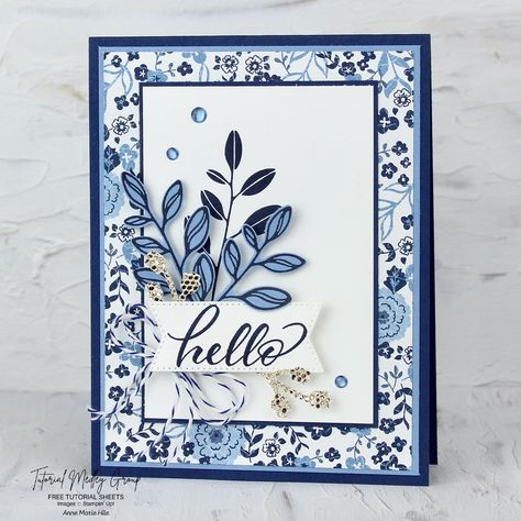 Hello Leaves Card Posted on July 4, 2023 by Josee Designer Paper Cards, Stampin Up Birthday Cards, Leaf Cards, Hand Made Greeting Cards, Hand Stamped Cards, Hello Cards, Designer Paper, Making Greeting Cards, Hand Of Cards